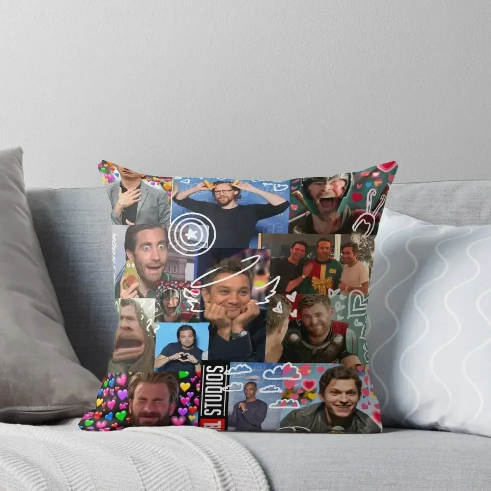 M A R V E L men collage Throw Pillow Custom Cushion pillowcases for sofa cushions Cushions For Sofa pillow