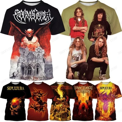 Metal rock band sepultura impressão 3d camiseta masculina moda o-pescoço manga curta tshirt nova banda esportes topos camisetas femininas tshirt rua