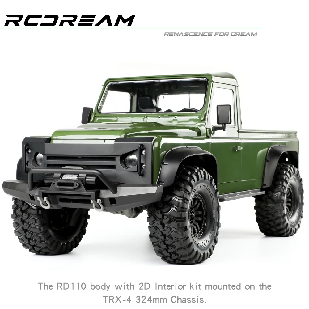 1 Set Simulation Metal 324mm Wheelbase 2 Doors Pickup Truck Body Shell for 1/10 RC Crawler Car Traxxas TRX4 DEFENDER RD110 Parts