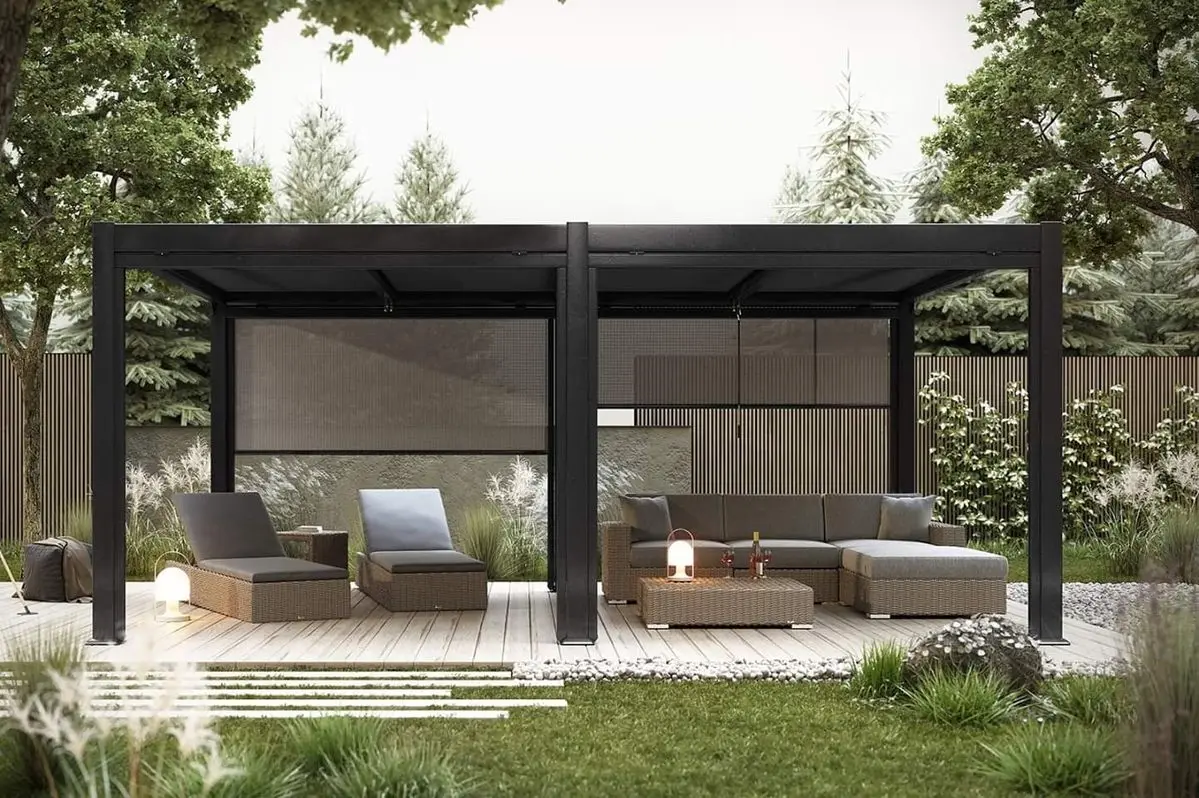 

Фабричные оптовые беседки, подходящие для нескольких сценариев, выдвижная алюминиевая жалюзи, беседка, моторизованный садовый павильон