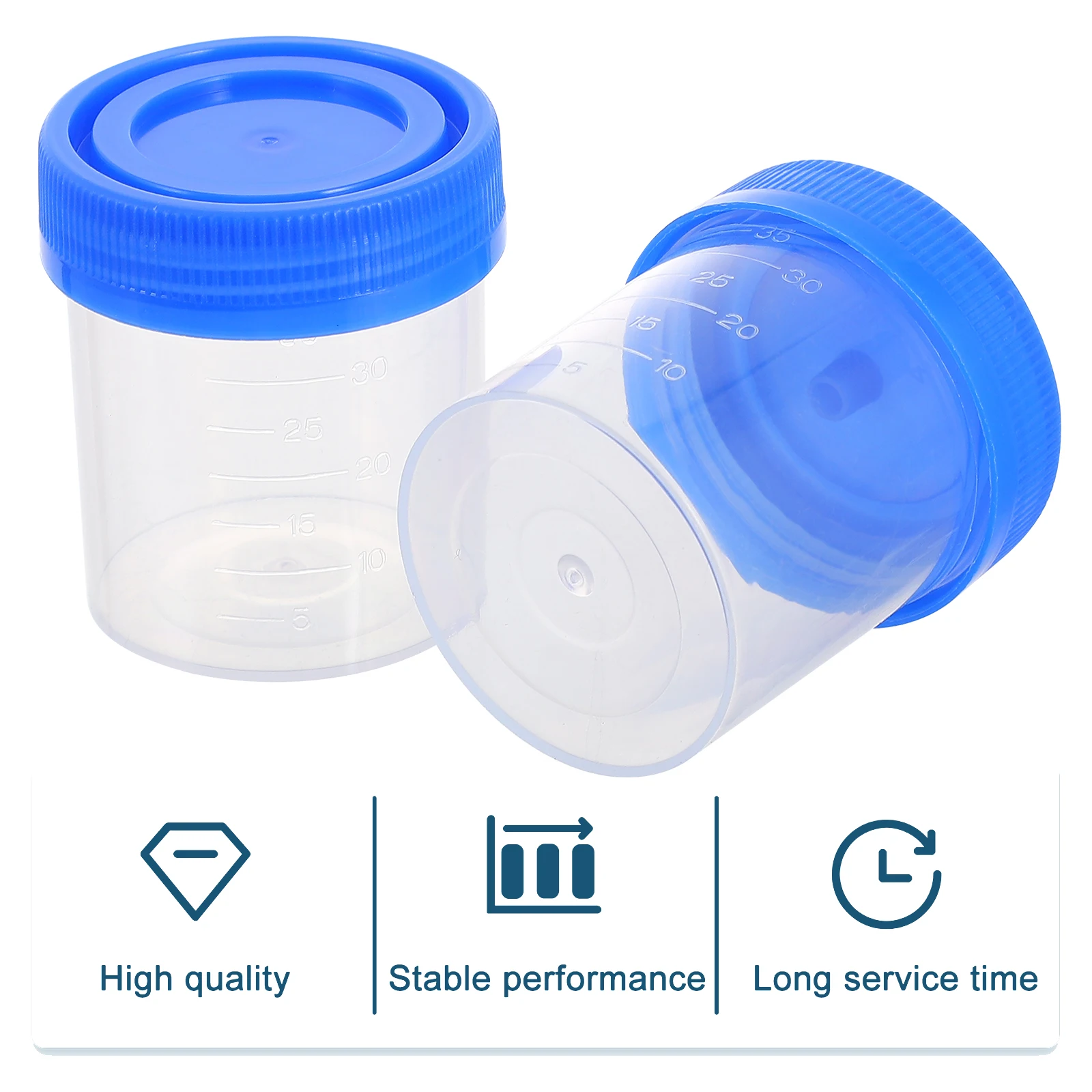 

50 Pcs Screw Urine Cup Sample Cups Urinal Measuring Sterile Pp Lab Container Medical