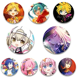 Anime Project SEKAI Pins Creative Tinplate Plastic Badge Custom Cartoon Brooch Pin for Fans Collection Gifts Decorative Clothes