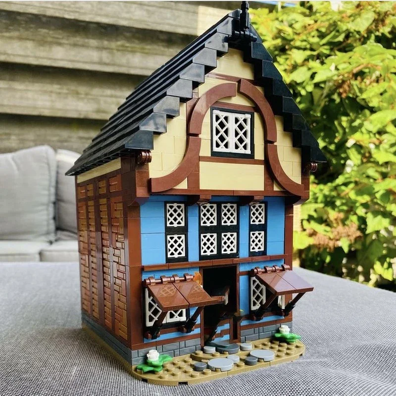Klocki konstrukcyjne Moc, holenderski średniowieczny dom wiejski, technologia, modułowe klocki, model, prezenty, zabawki świąteczne, zestawy DIY, montaż