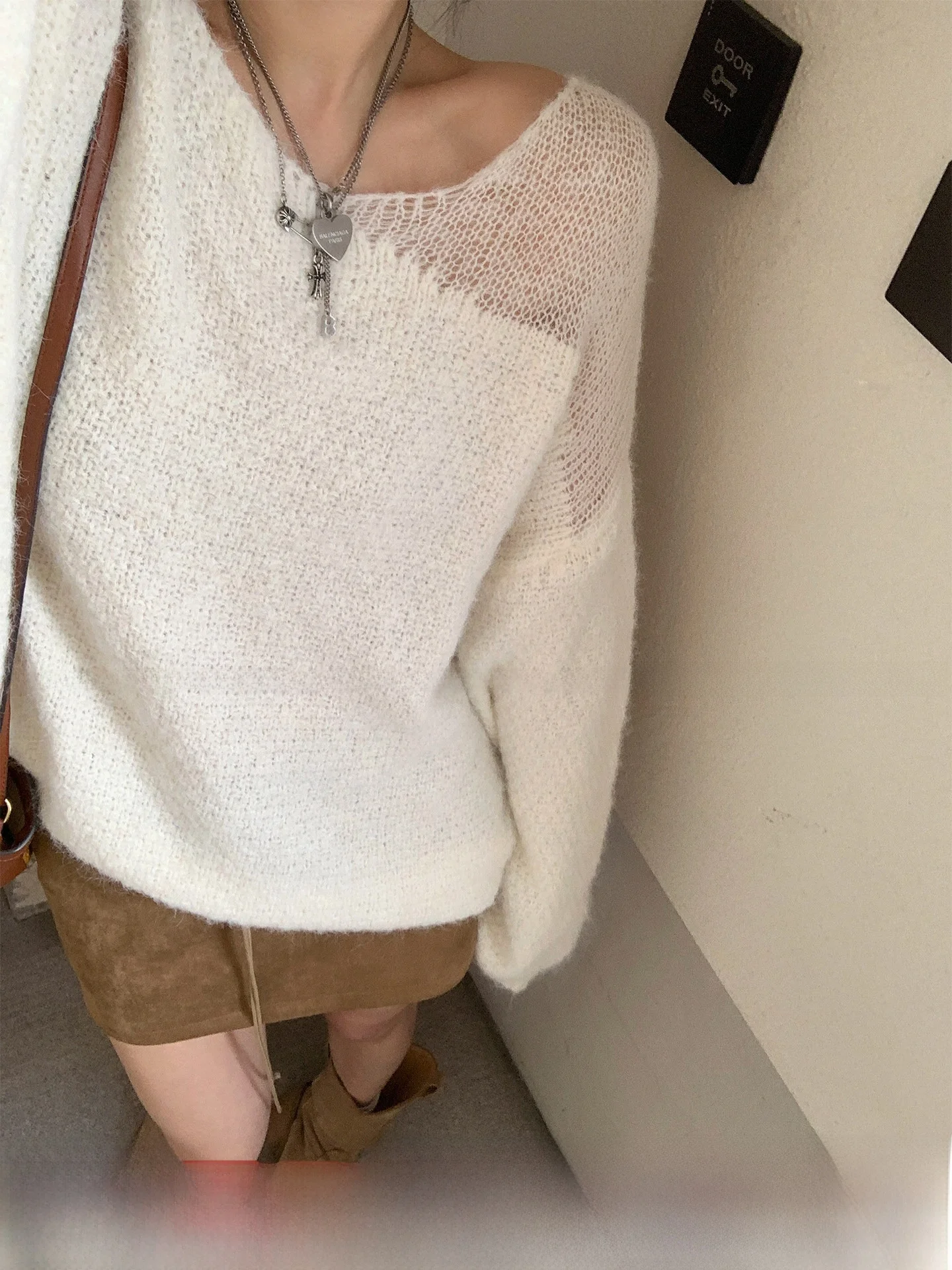 

Вязаный свитер GV Big Brother из шерсти с ажурным узором, эффектом дымки, осенняя верхняя одежда, теплый, с круглым вырезом, длинными рукавами