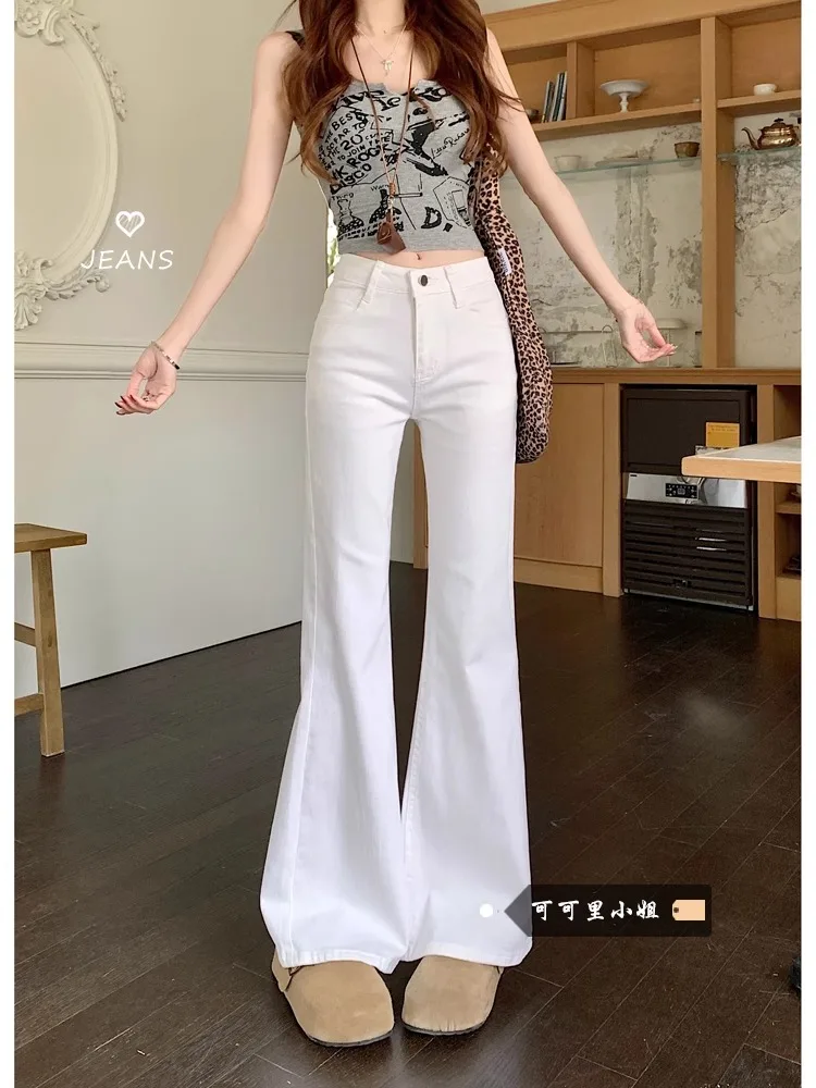 

American Sle Low Waist Bell Bot Jeans Women's Spring New Casual Straight Long Pants High Street Slimming Effect