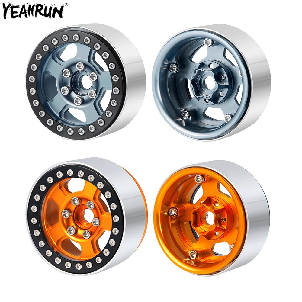 

YEAHRUN 4Pcs Aluminum 1.9" Beadlock Wheel Rim for 1/10 RC Crawler TRX4 Axial SCX10 90046 AXI03007 Redcat Gen8 D90 D110