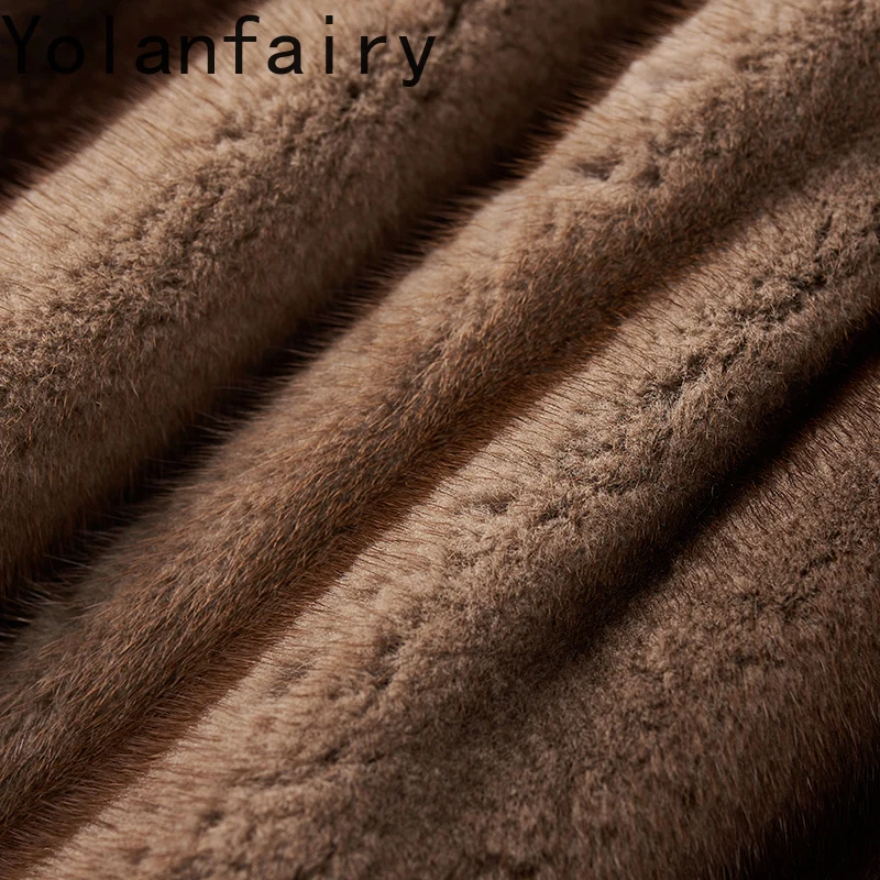 YOLANFAIRY Natural Fur Coat Woman Luxury Whole Mink Fur Jackets for Women Clothing Winter Elegant Ultra-short Fur Coats Jacket