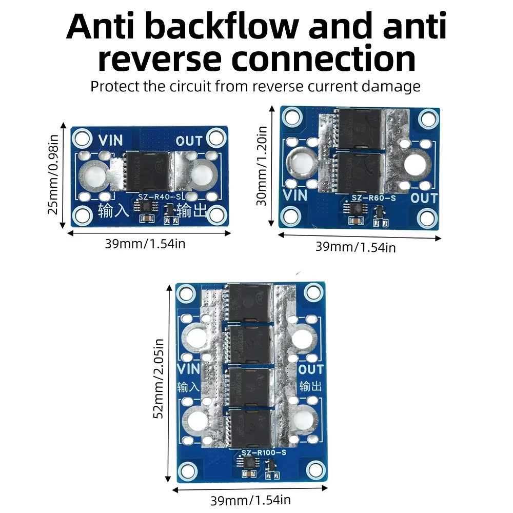 40A 65A 100A High Current Ideal Diode Module No Grounding Required Reverse Polarity Protection For Solar Battery System