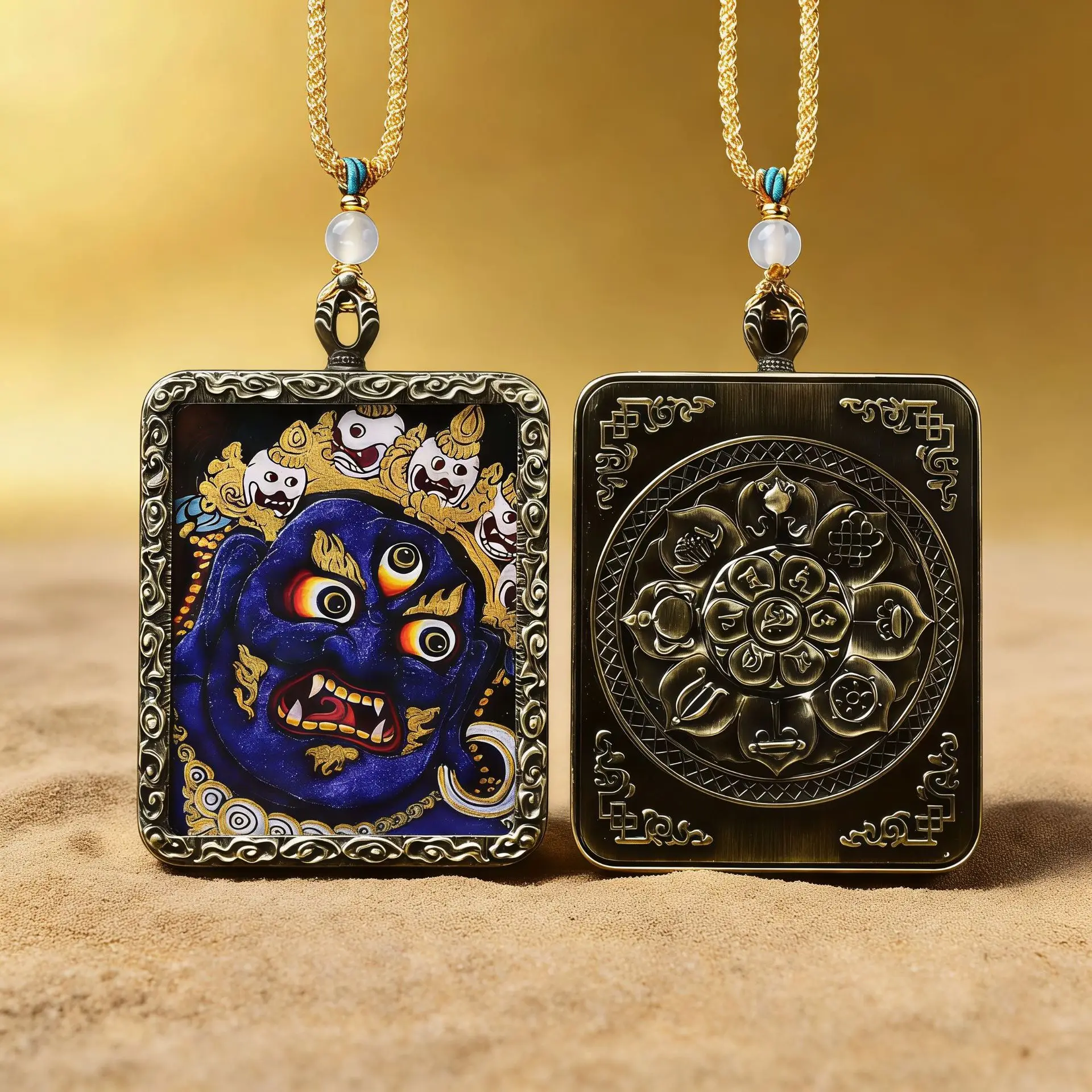 new-style-tibetan-titanium-steel-square-gau-box-gold-gau-large-black-pendant-jewelry-buddha-card-tangka-label