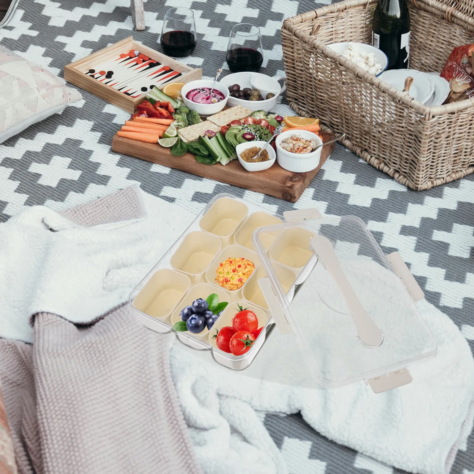 9-Fächer-Servierplatte für Sna – Food Sweet Snacks Bewertung und Preis