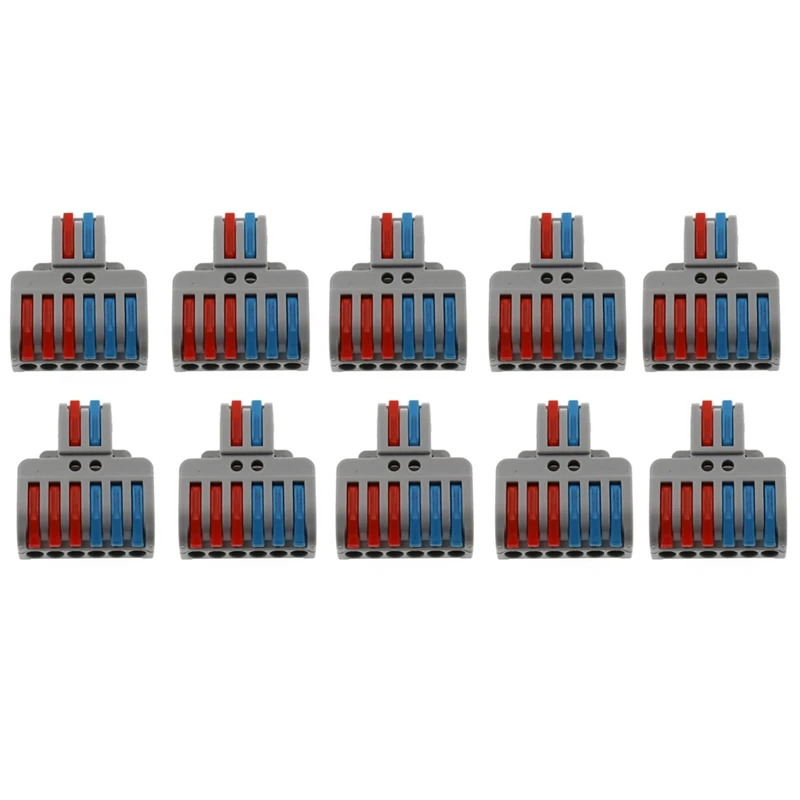 미니 퀵 와이어 커넥터, 범용 와이어 및 케이블 커넥터, 푸시 인 터미널 블록, 2 인 6 아웃 퀵 커넥터