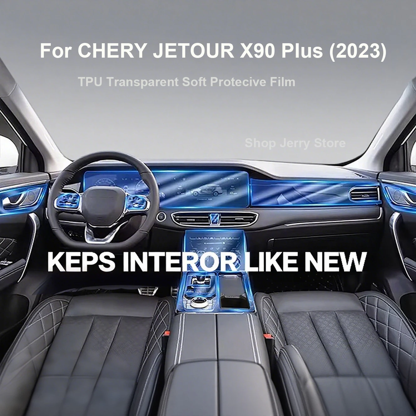

For CHERY JETOUR X90 Plus (2023) Interior Screen Protector Matt Anti-Scratch Film Dashboard Center Control Console Accessories