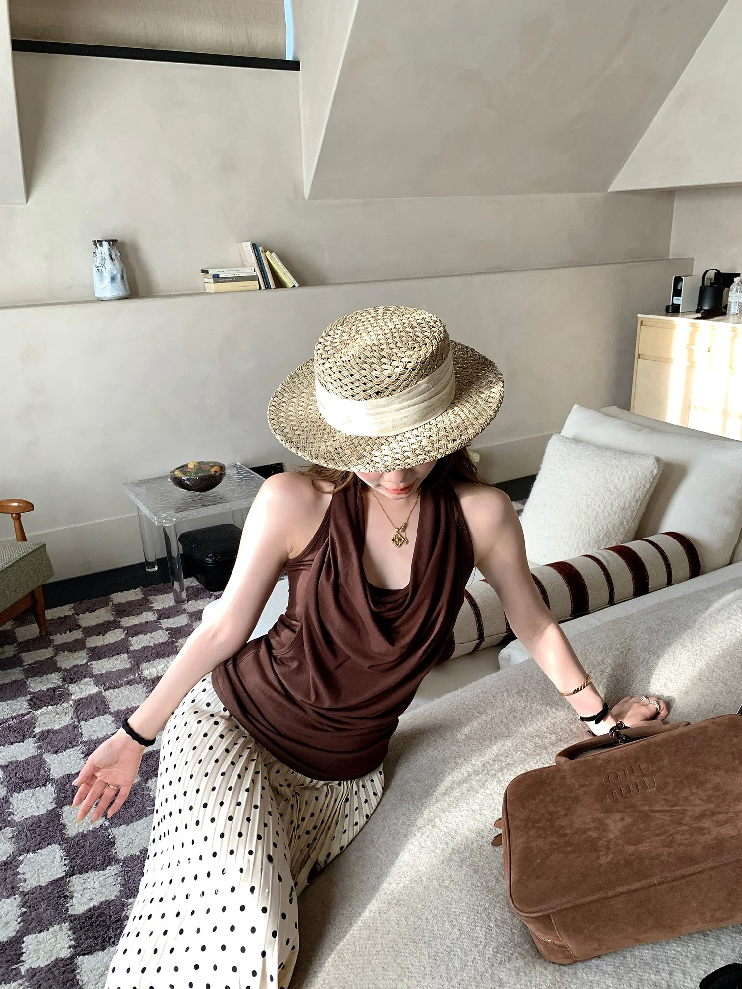 

Женский летний топ AeoAlways Morlan Holiday с воротником-хомутом, имитация двухслойности, новинка, премиум-класс