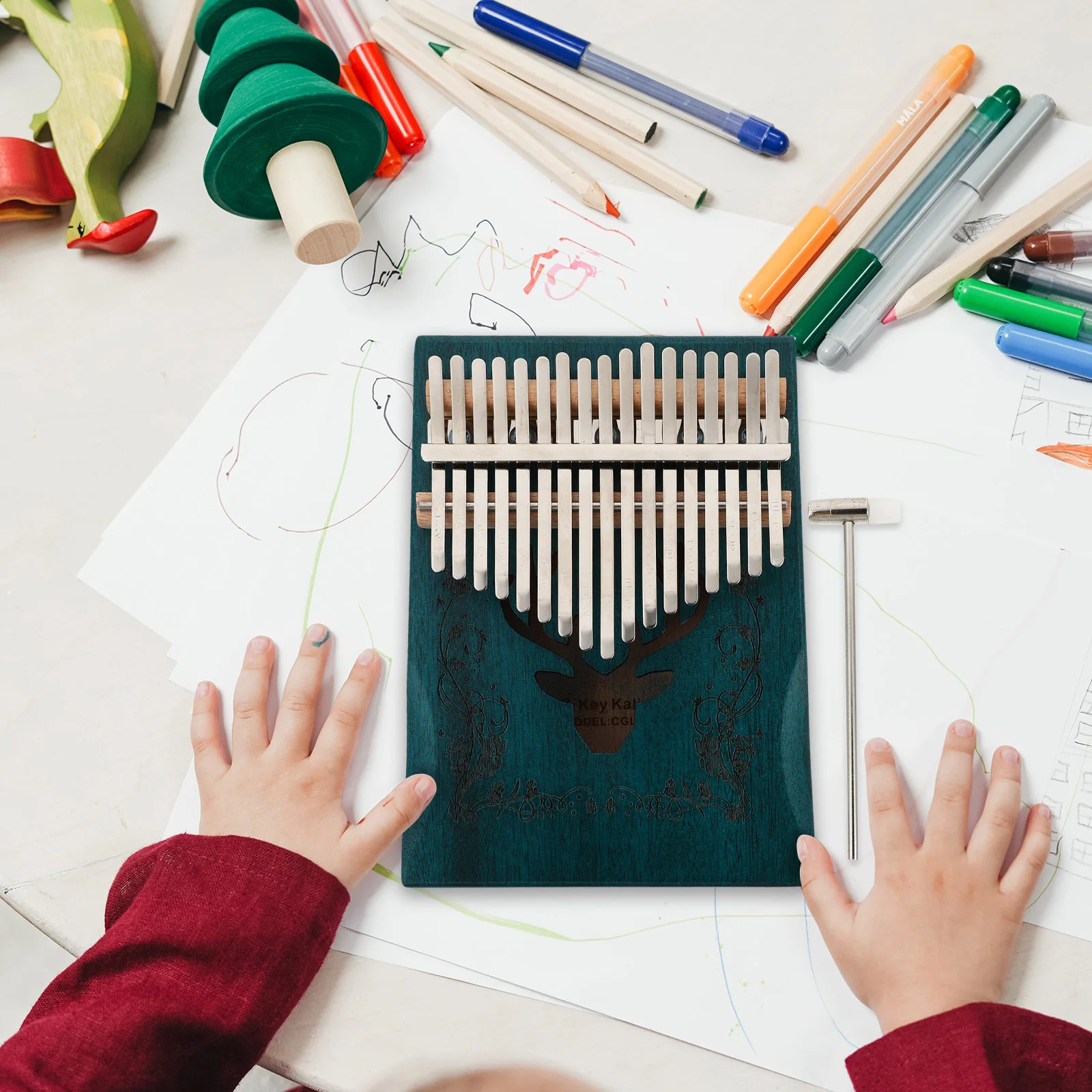 

17 Keys Finger Piano For Beginner Kalimba Thumb Piano Wooden Mbira Portable Musical Instrument Smooth Bass Treble Sound