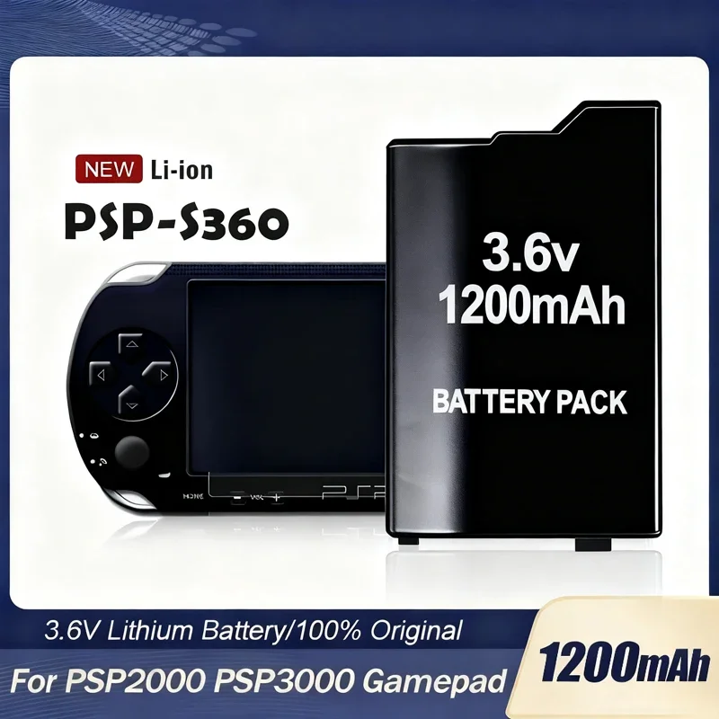 Batería de Iones de Litio PURFIELD de 1200mAh y 3.6V de Alta Calidad y Capacidad Real, Repuesto para Sony PSP 2000/3000 PSP-S110
