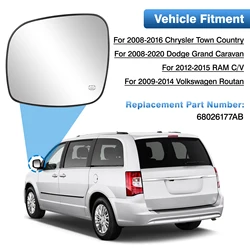 Left Right Door Side Heated Wing Mirror Glass Rearview Mirror For 2008-2016 Dodge Grand Caravan For Chrysler Town & Country
