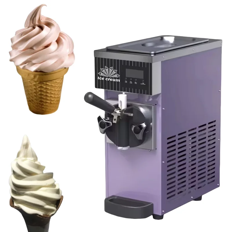 Ice Cream Makers Automatic Commercial Tabletop 1 Flavor Yogurt Ice Cream Making Soft Serve Ice Cream Machine