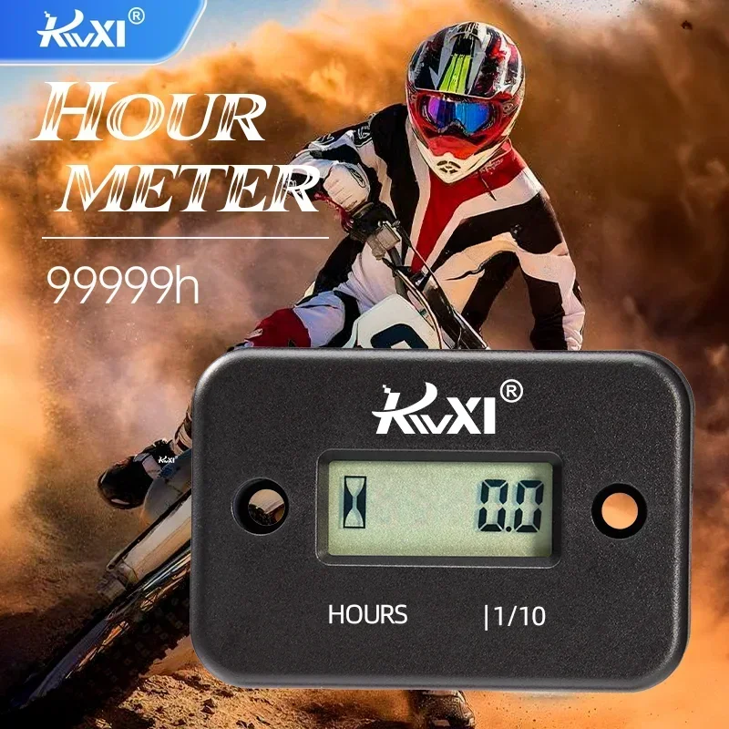 Digital Hour Meter LCD Display Gas Engine for Motocross Bike Motorcycle Lawn Mower Chainsaw ATV Snowmobile Motorboat Accessories