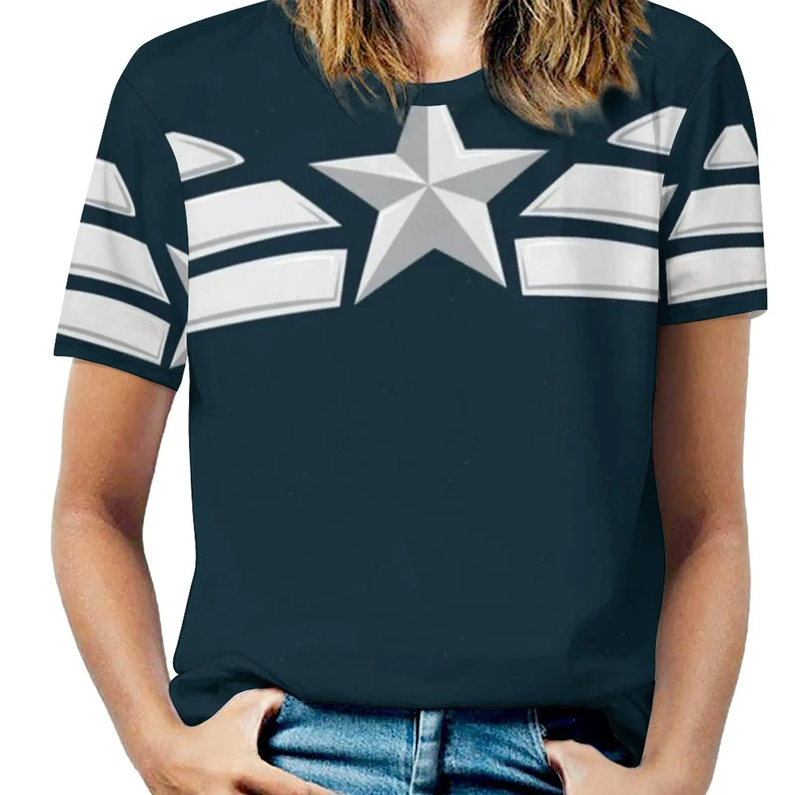 Captain Oh My Captain. Fashion Print Women Ladies Girls T-Shirt Harajuku Round Neck Short Sleeve Tops & Tees Capitan America