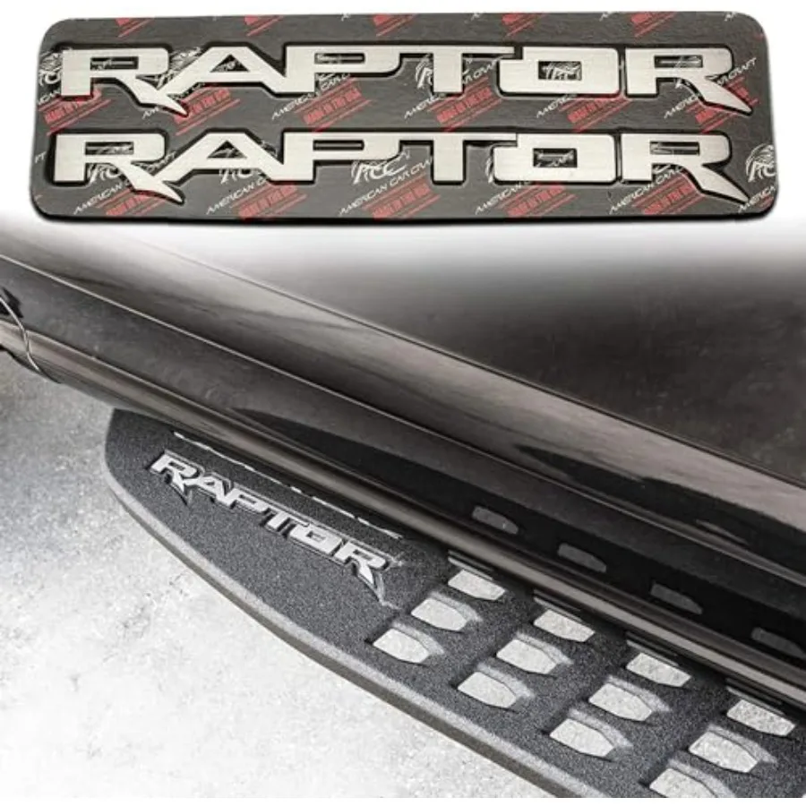

2017-2020 Ford Raptor Raptor Running Board Emblems Brushed Stainless Steel Precision Fit Easy Install — Made in USA by