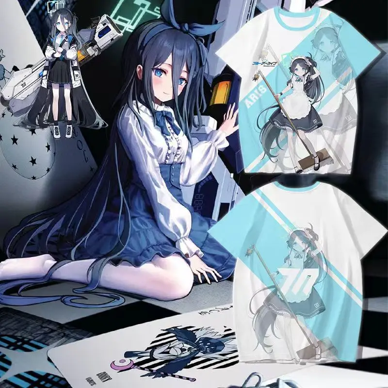 New Anime Role Playing Game Blue Archive T-shirts 3D Printed Men Women Cartoon t Shirt Harajuku Short Sleeve Tee Top Y2k Clothes