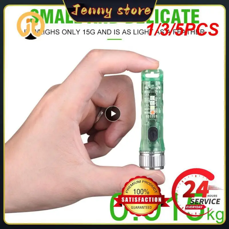 

1/3/5PCS Warn Mini Led Flashlight Long Press The Switch To Turn The Super Bright Mode Mini Flashlight Portable Flashlight