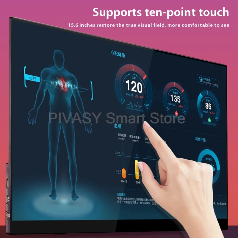 จอภาพพกพาขนาด 15.6 นิ้ว ความละเอียด 1080P HD รองรับระบบสัมผัส สำหรับ PS5 Switch PC จอรอง IPS Panel อัตรารีเฟรช 60Hz เวลาตอบสนอง 6ms