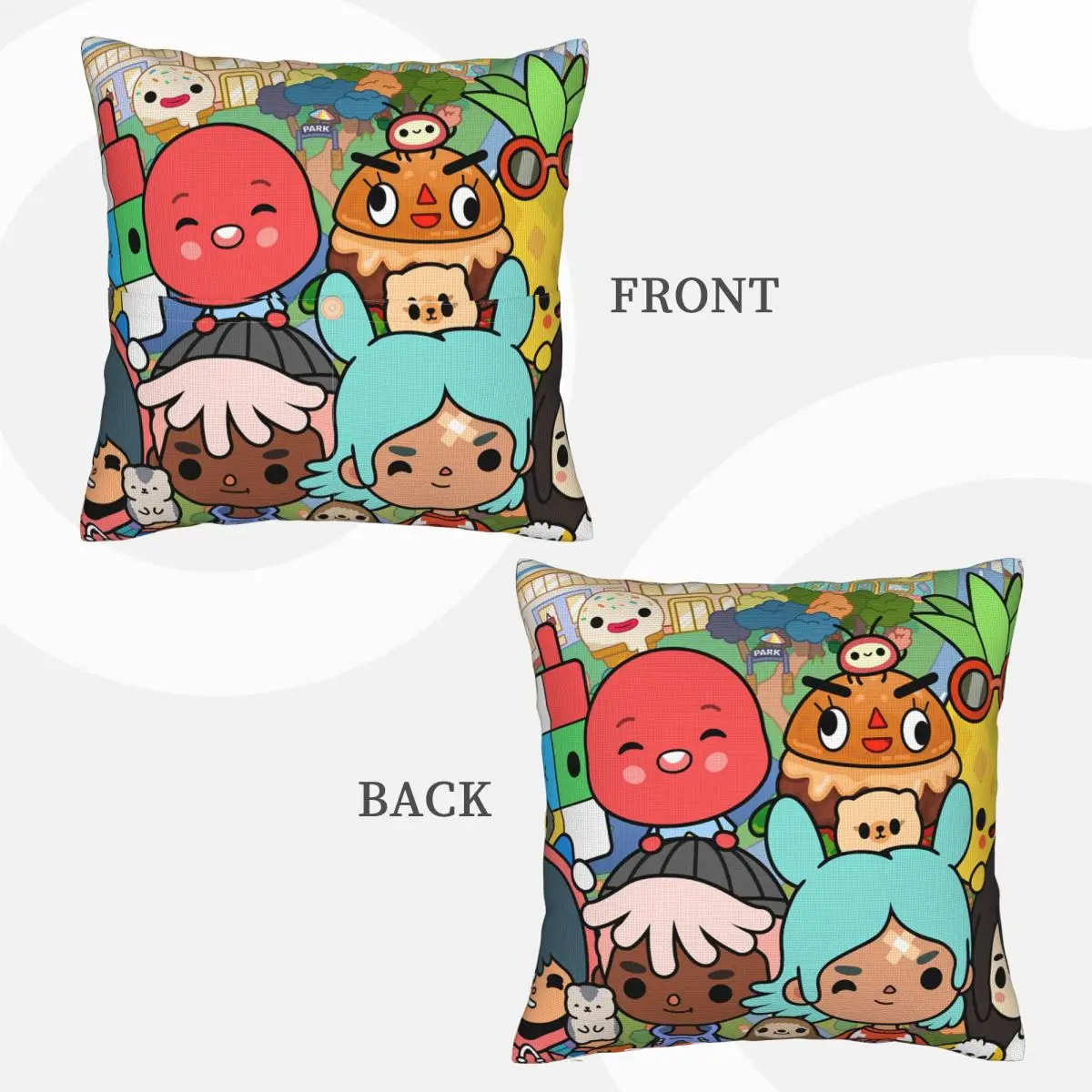 Toca Life Box Toca Boca Cute Game Square Linen Pillowcase Cushion Cover Polyester Decor Bed Home Comfort Throw Pillow