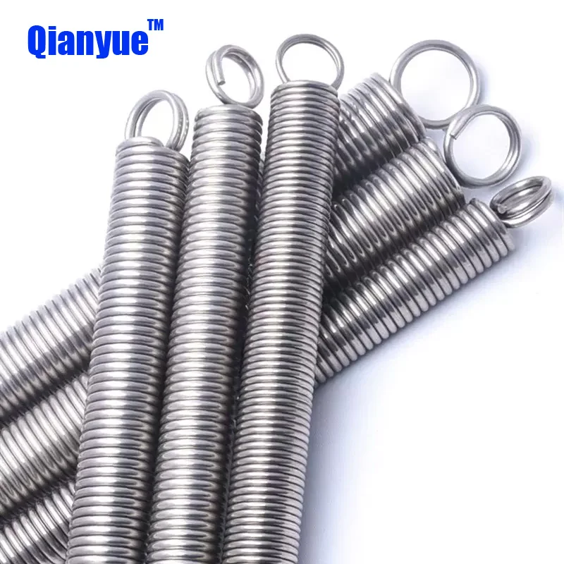 304 Stainless Steel Closed Tension Spring, Double Coil Small Spring, O-ring Hook Extension Spring, Steel Wire Diameter 1.2mm