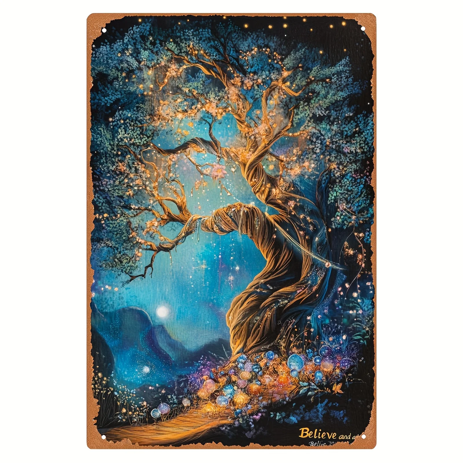 براعة فريدة من نوعها، صدق ووافعل" لوحة فنية جدارية من الحديد المطاوع مستوحاة من الطراز العتيق - لوحة قصدير مقاس 8 × 12 بوصة للمنزل والمكتب #1