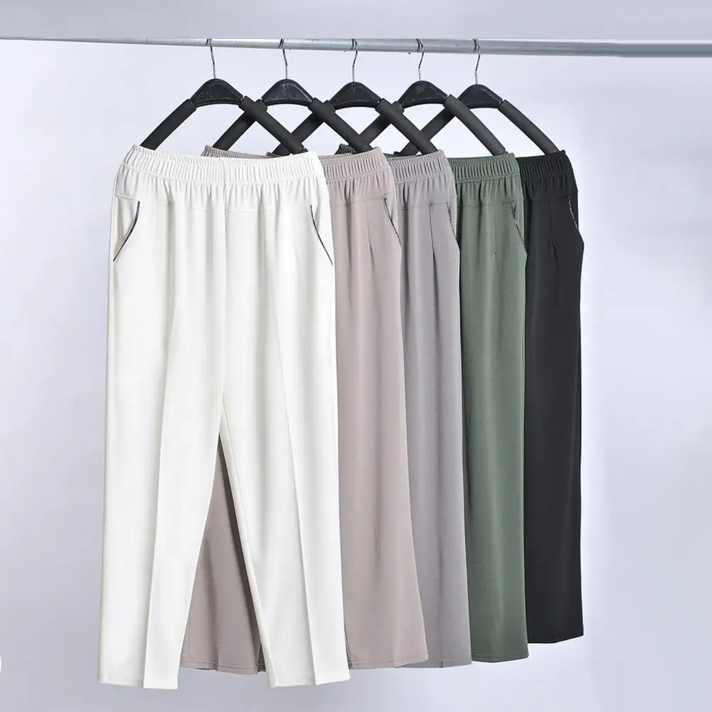 

Women Trousers Stylish Women's High Waist Elastic Pants with Reinforced Pockets for Streetwear Comfort Straight Leg for Casual