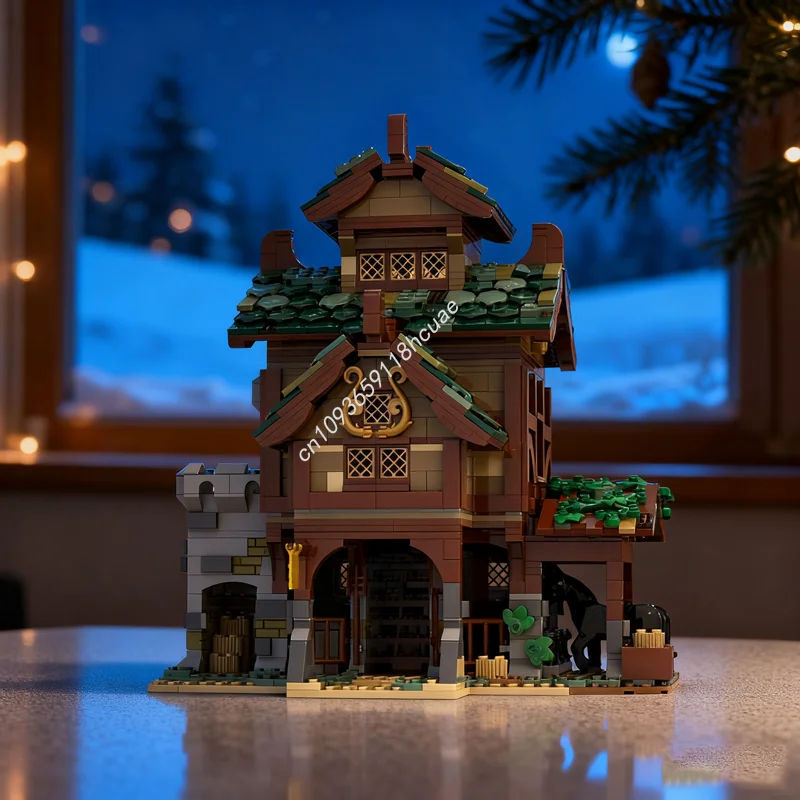 1548pcs MOC MEDIEVAL STABLE Modulared Model Building Blocks Toys Architecture Christmas Gift Assemble DIY Idea Brick Birthday