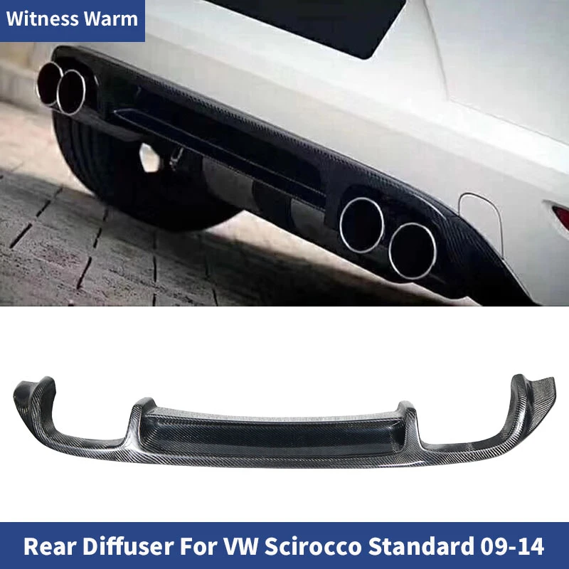 Carbon Fiber / Frp Auto Car Rear Bumper Exhaust Diffuser Lip Spoiler for Volkswagen Scirocco Standard Bumper 2009 - 2014