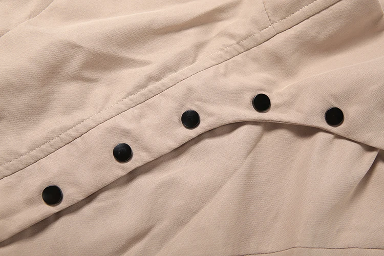 Weird Puss Damenjacke mit einreihigem Knopfverschluss, klassischer Rollkragen, langen Ärmeln, Patchwork-Design, schick, lässig, Streetwear, kurzer Mantel – Detail 10