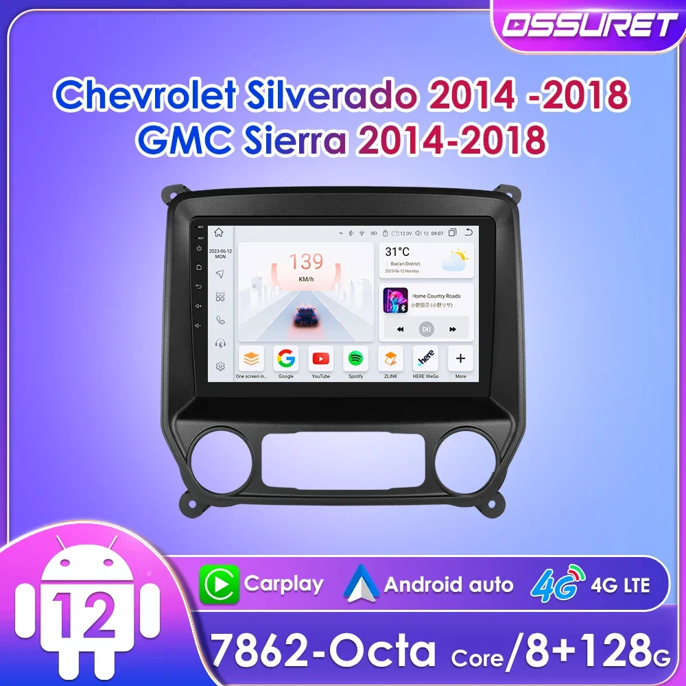 

10.1" 2Din Android Auto Car Radio for Chevrolet Silverado GMC Sierra 2014 - 2018 Multimedia Navigation GPS RDS DSP BT CarPlay 4G