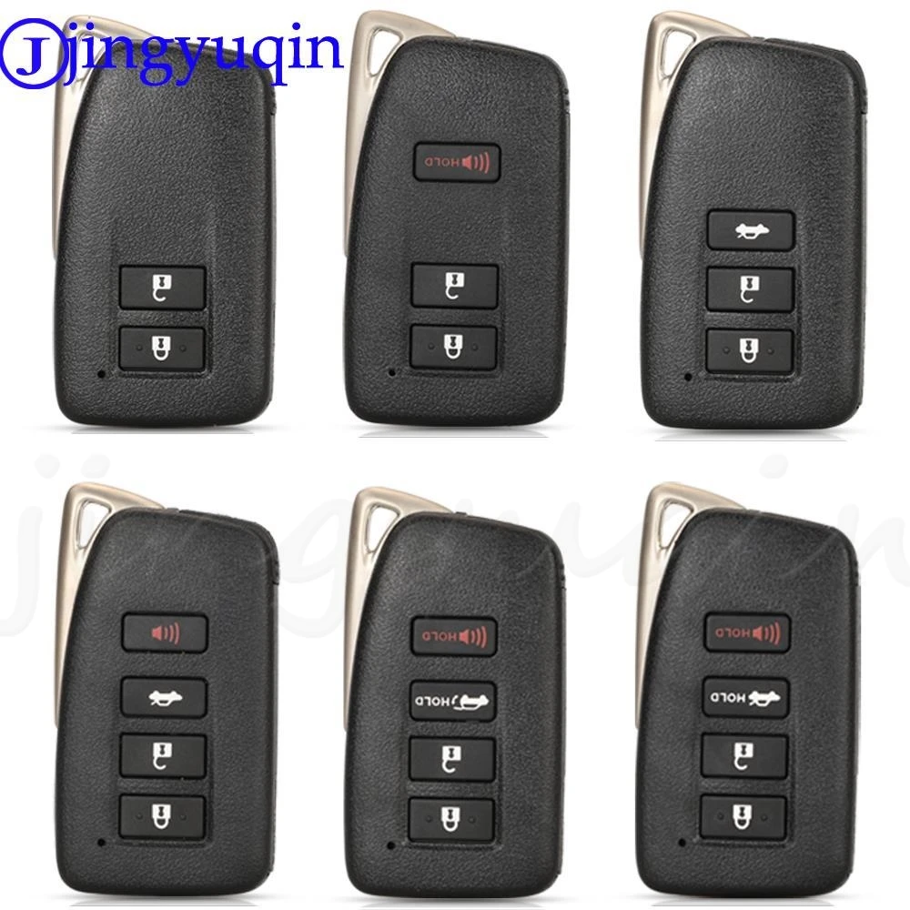 

jingyuqin 10pcs For Lexus NX GS RX IS ES GX LX RC 200 250 350 LS 450H 300H Car Smart Key Shell with small key blade