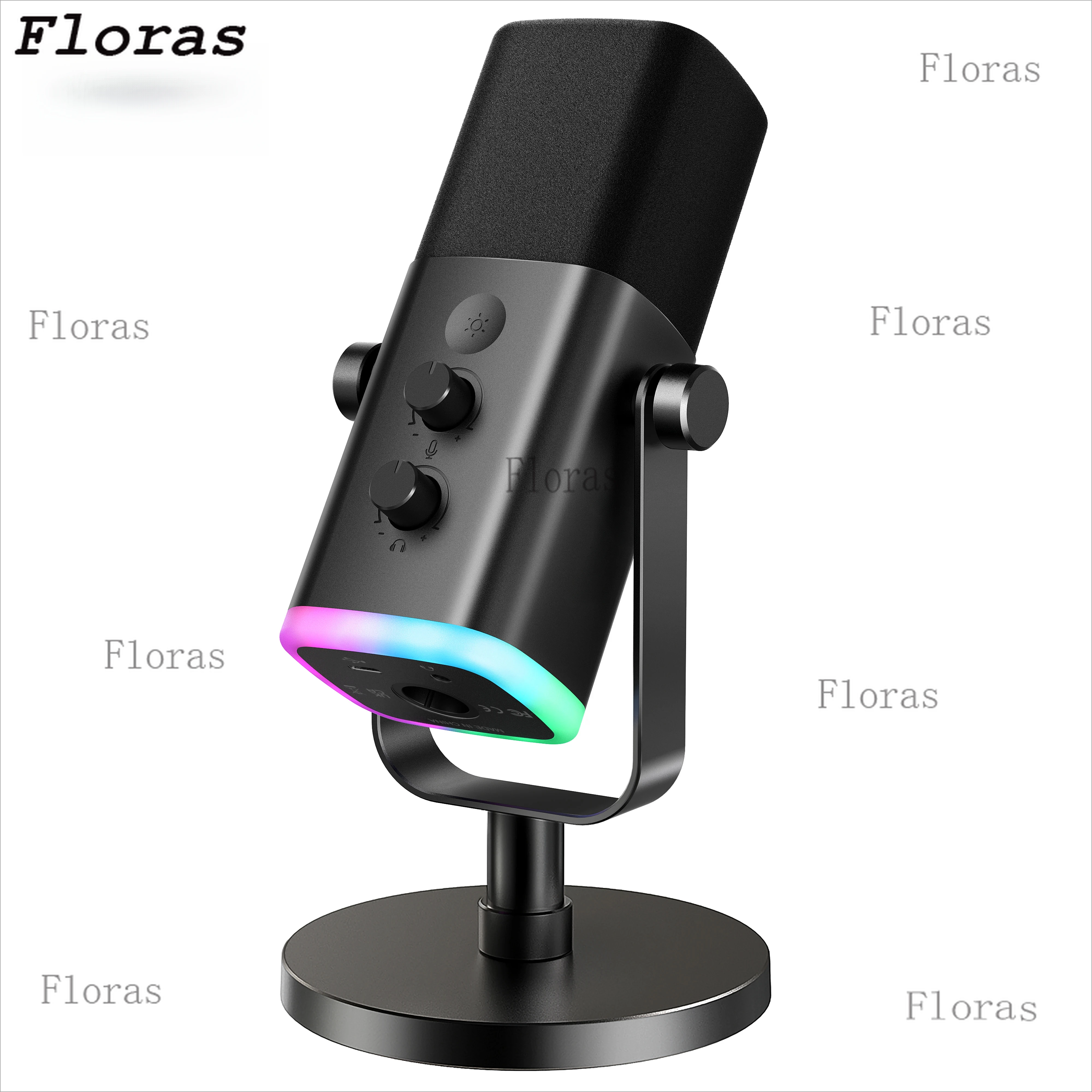 USB/XLR Dynamic Microphone with Touch Mute Button,Headphone jack,I/O Controls,for PC PS5/4 mixer,Gaming MIC Ampligame AM8