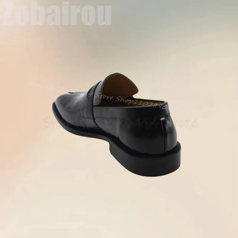 Mocasines de cuero negro mate para hombre, zapatos informales sin cordones, a la moda, hechos a mano, de lujo, para fiesta, banquete y oficina