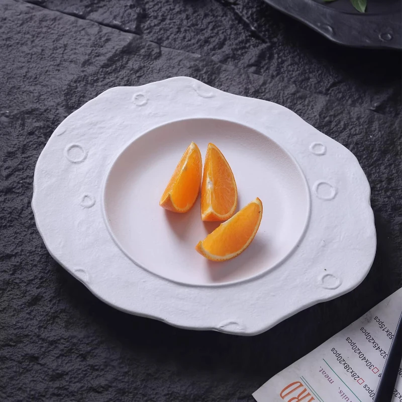 

Black Ceramic Plate Steak Plate Pasta Plate Dessert Dish Snack Plates Serving Plates Molecular Cuisine Restaurant Tableware