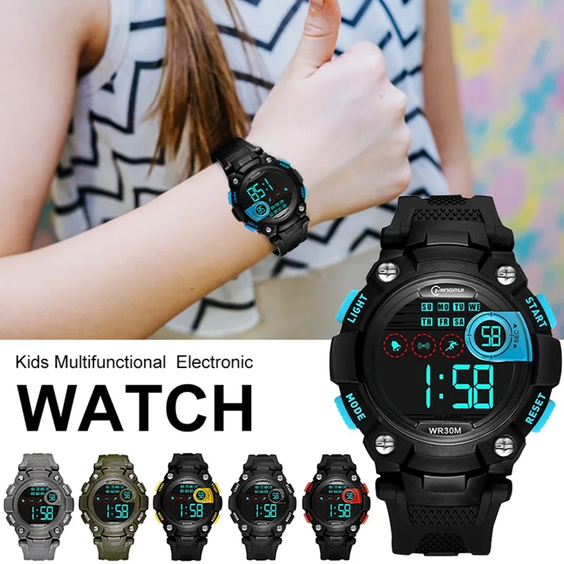 Children's Digital Watches Waterproof Sports LED Fashion Multifunctional Electronic Clock for Kids Boys Girls