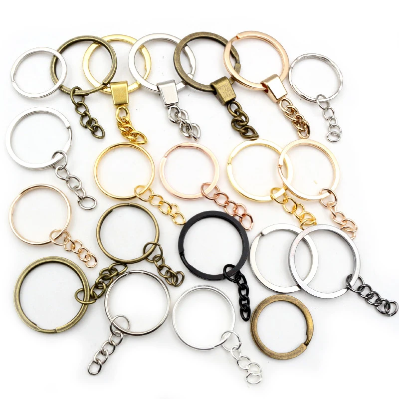 20pcs 25mm 28mm 30mm Rings Keychain Key Ring Chain Multi-colors Round DIY Jewelry Making Accessories Findings