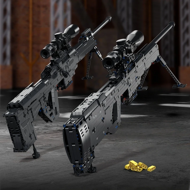 Sniper rifle building block set, military series building block model ornament, suitable for gifts and collection.