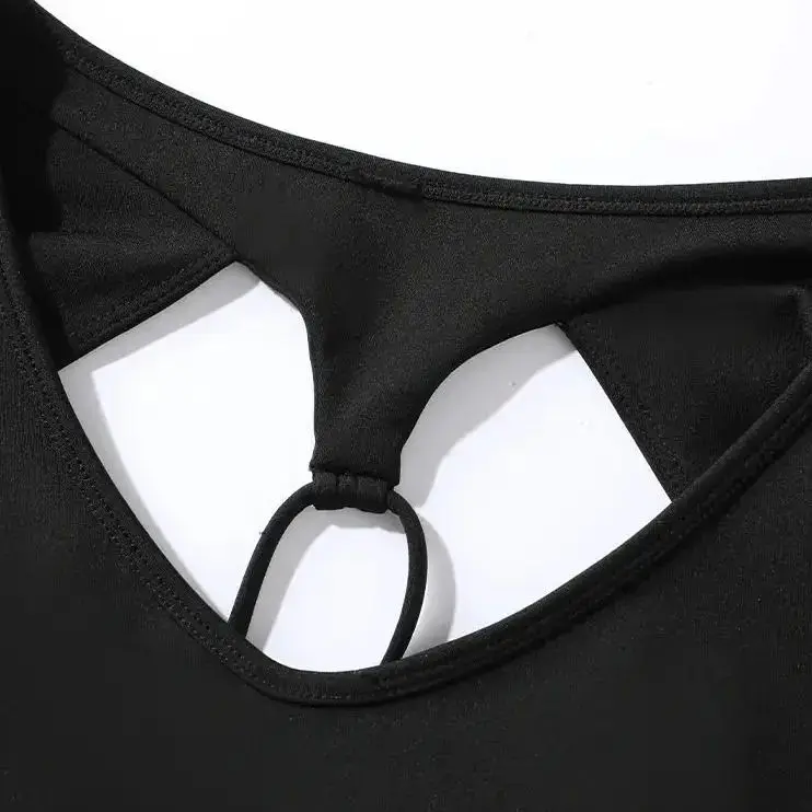 Damski strój do jogi z odkrytymi plecami, długi rękaw, sportowy top