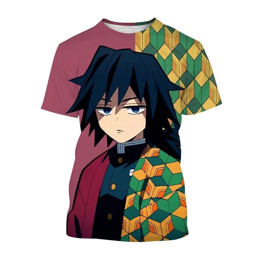 New Anime Demon Slayer Kimetsu No Yaiba Kamado Nezuko Kochou Shinobu Cosplay 3D Print Fashion T-Shirt Cartoon Short Sleeve Tops