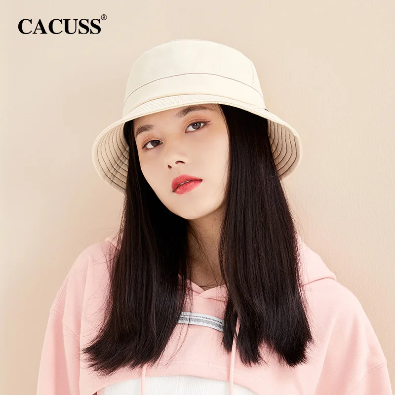 Spring Summer Female Korean Version Fashion Sunshade Big Head Circumference Solid Color Fisherman Hat Lovers Basin Hat Wholesale