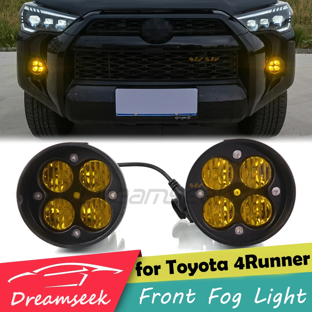 Pair LED Front Fog Light Kit for Toyota 4Runner 2010-2024 Tacoma 2012-2023 Tundra 2014-2021 Bumper Driving Lamp w/ Mount Bracket