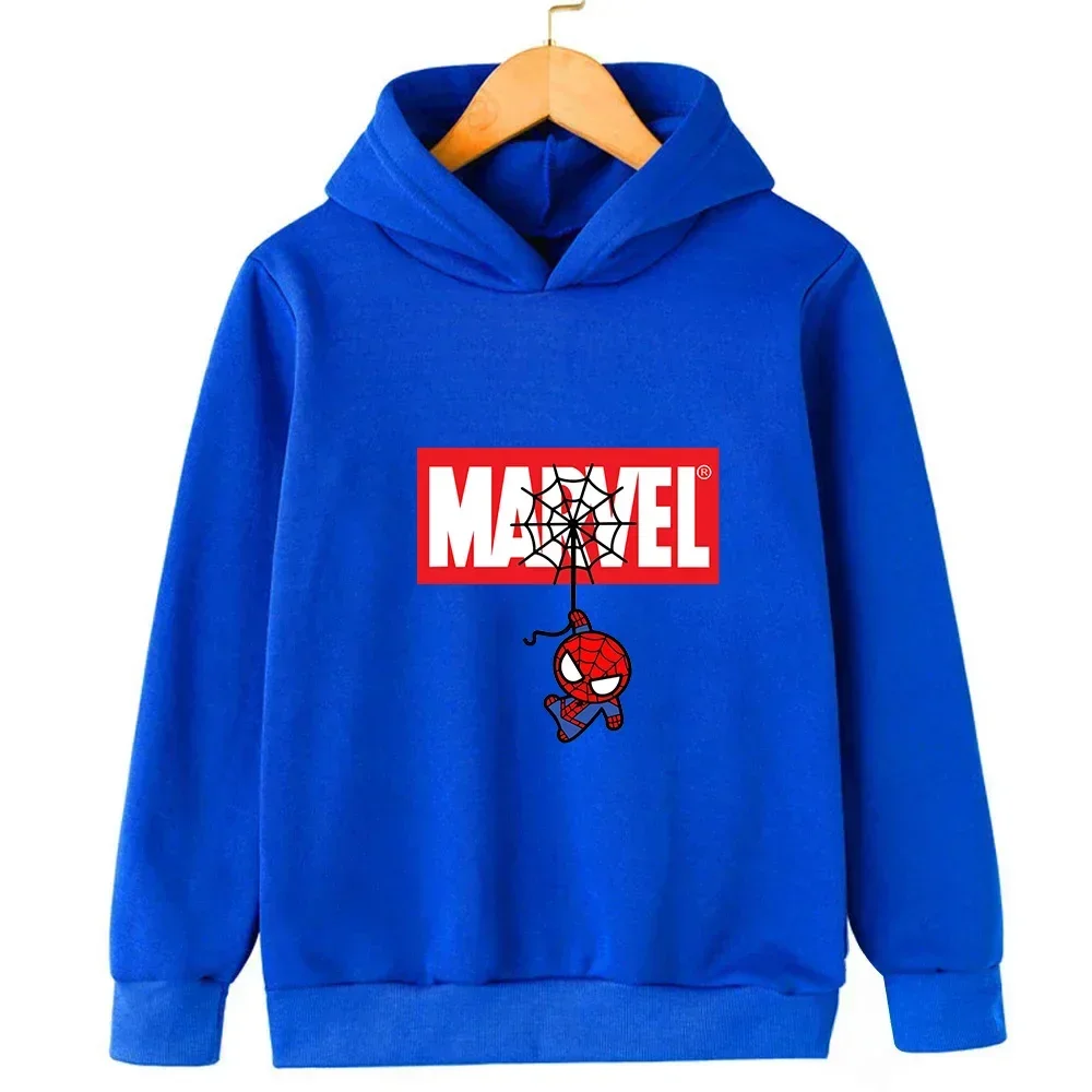 Marvel Superhero Spiderman Cartoon Print Children Hoodie Kids Boy Clothes Spring Autumn Anime Sports Casual Pullover Sweatshirt