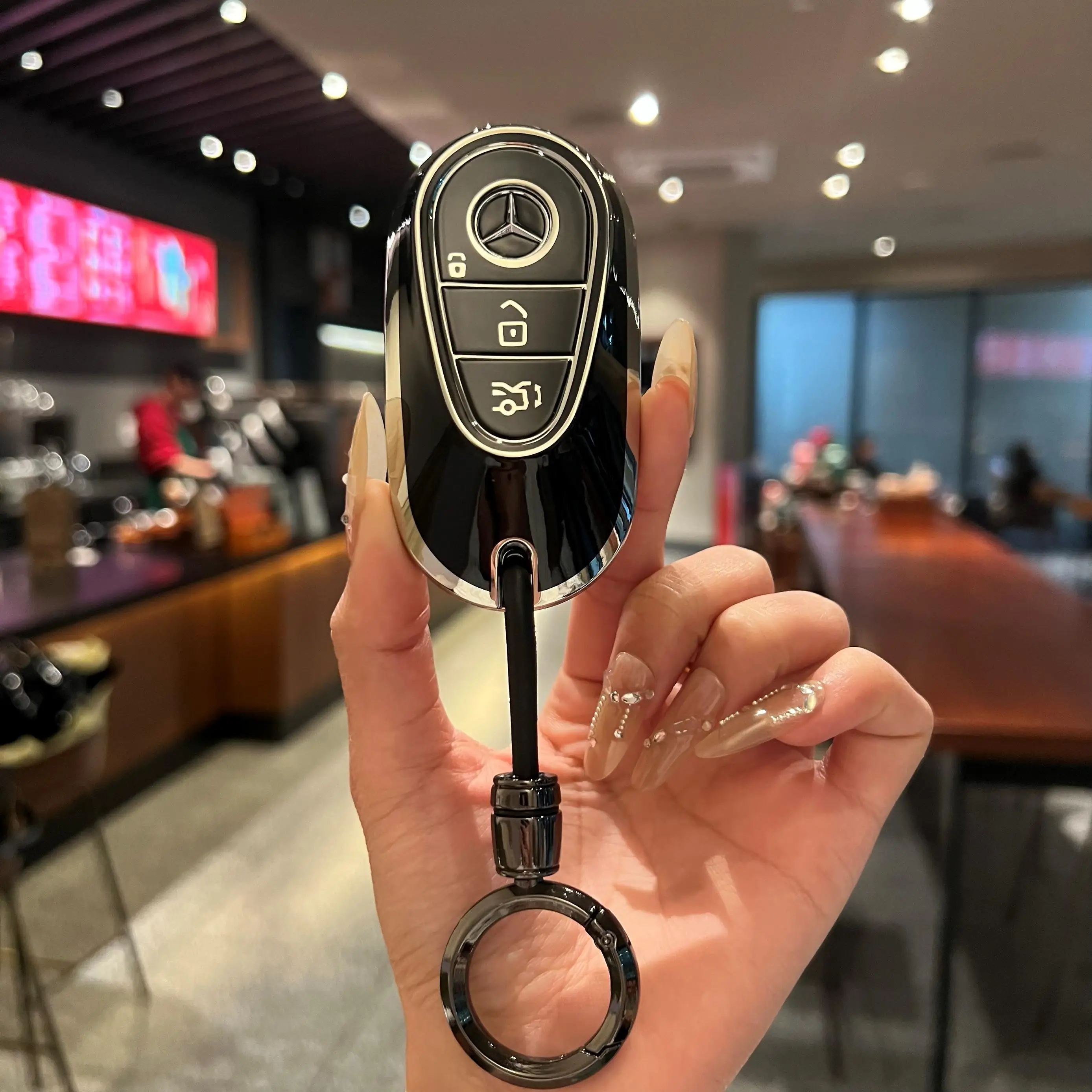 New TPU Car Smart Key Case Cover Shell Fob Holder For Mercedes Benz C E S Class GLC W206 W223 W214 E300 C260 C300 S450 S500 S400 2