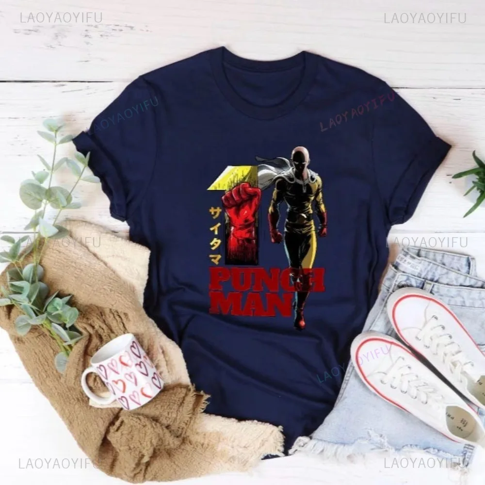 Hot Japanese Anime One Punch Man Saitama Tshirt Harajuku Casual Fashion Loose Gift Otaku Streetwear Y2K ACG Cosplay Clothing