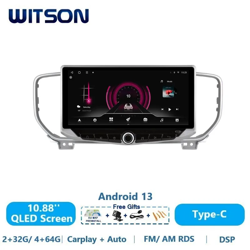 Auto Stereo QLED Android Multimedia for KIA SPORTAGE K5 2016-2018 Carplay Car Radio GPS WiFi Vehicle WITSON Head Unit